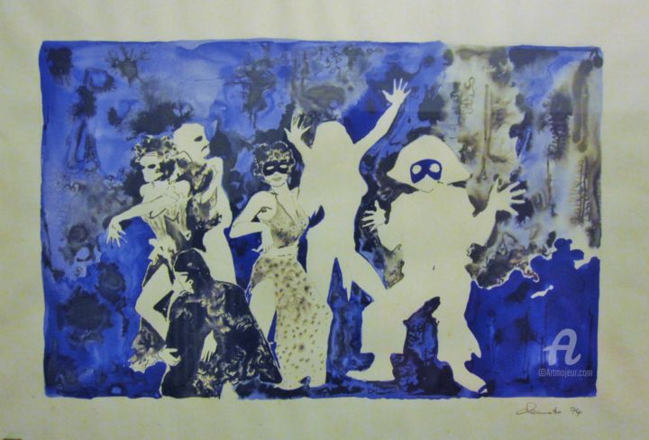 Disegno intitolato "Carnevale" da Claudio Clemente, Opera d'arte originale, Inchiostro