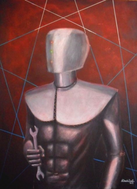 Malarstwo zatytułowany „Robot slave” autorstwa Claudio Guasti, Oryginalna praca