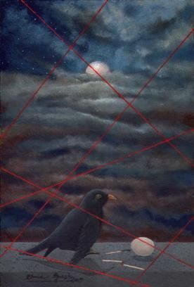 Painting titled "Blackbird" by Claudio Guasti, Original Artwork