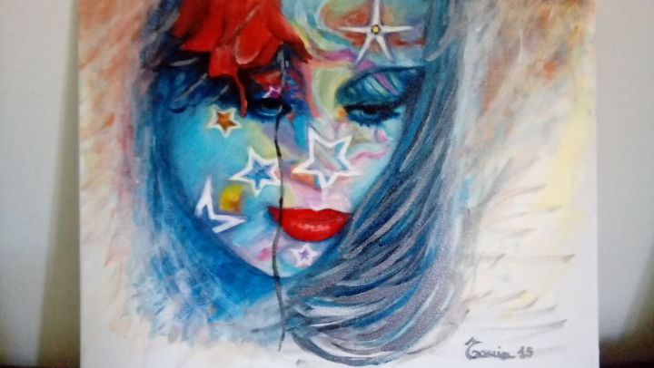 Painting titled "Miss sogno" by Tonia Gentile, Original Artwork, Acrylic