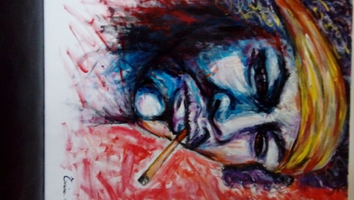 Painting titled "Jimmy Hendrix" by Tonia Gentile, Original Artwork