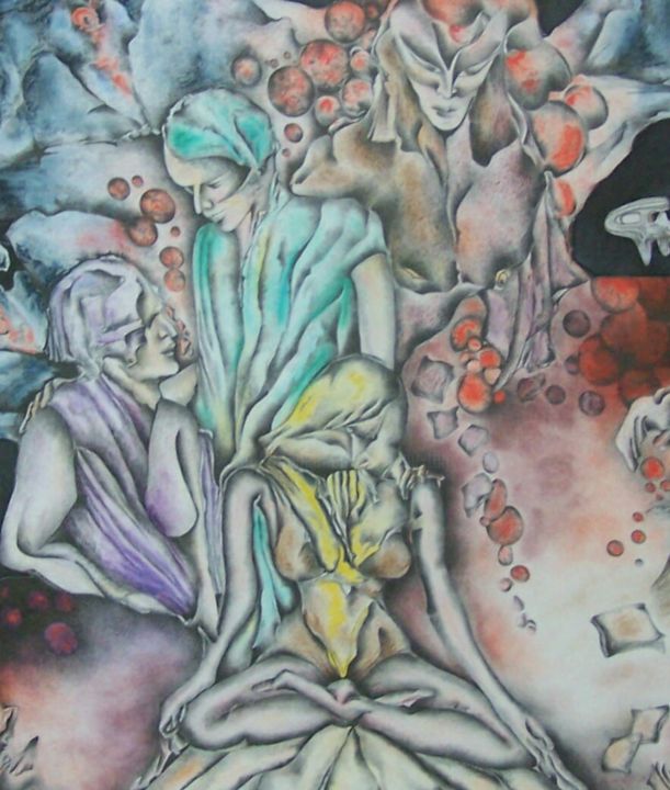 Peinture intitulée "Sérénité" par Claudy Thiry, Œuvre d'art originale, Pastel