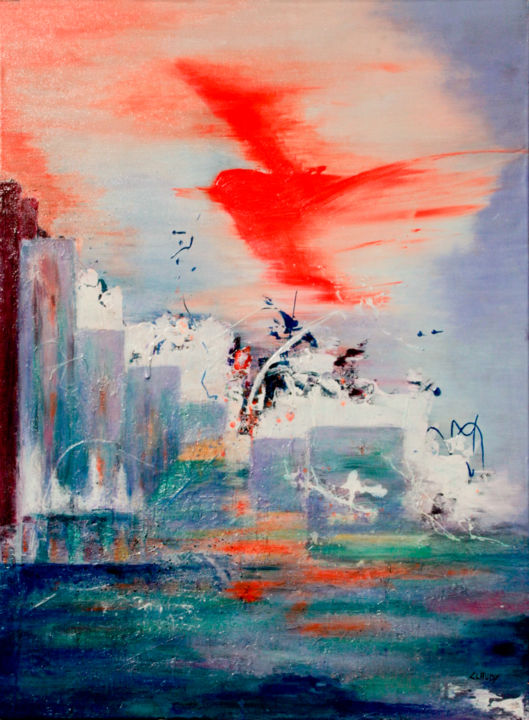 Painting titled "Bird of freedom" by Claudy, Original Artwork, Acrylic