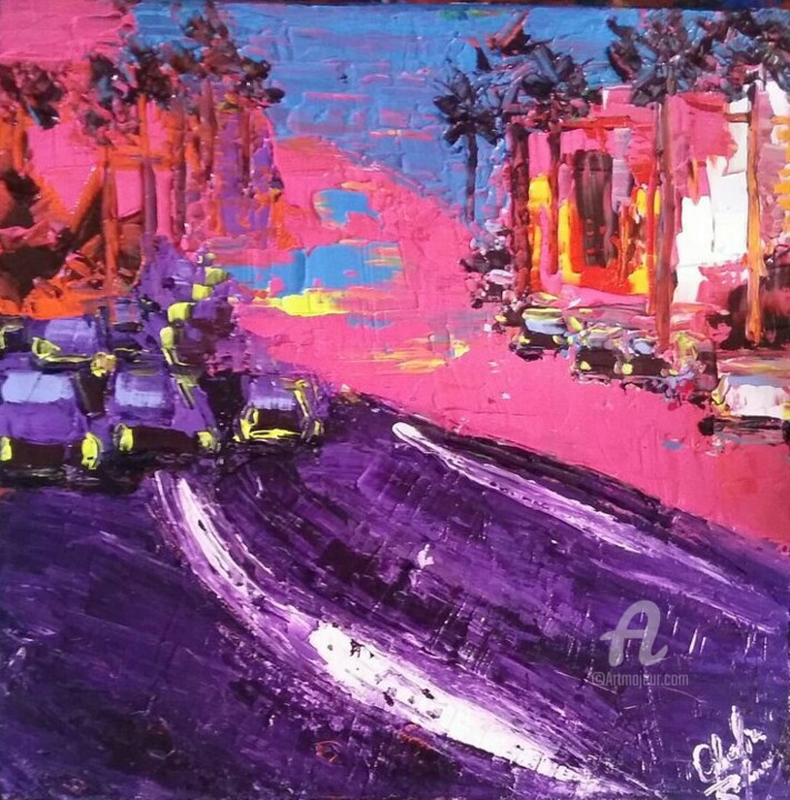 Painting titled "Caminho para o mar" by Cláudia Ribeiro Oficial, Original Artwork, Acrylic