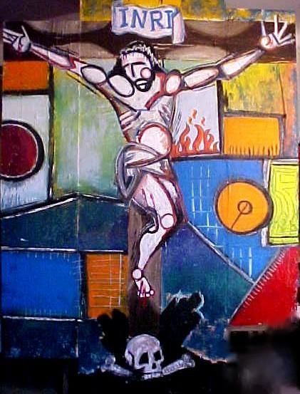 Painting titled "crucifixion" by Clayton Thomas, Original Artwork