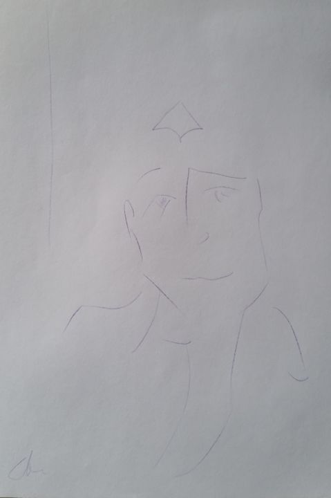 Drawing titled "Portrait of a girl" by Slem Chambers, Original Artwork, Pencil