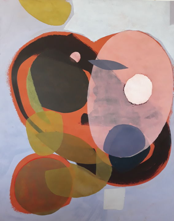 Peinture intitulée "Amedeo M." par Clemence Banvillet, Œuvre d'art originale, Gouache Monté sur Châssis