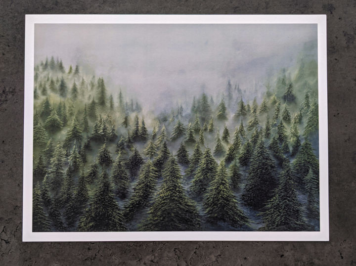 제목이 "Forêt ( impression)"인 판화 Clemence Pressac로, 원작, 디지털 인쇄