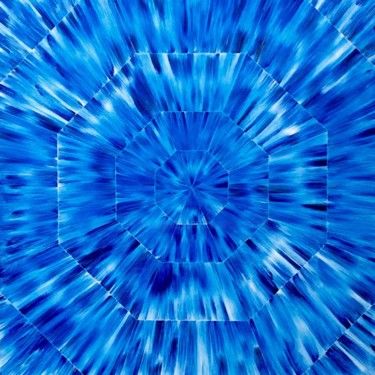 Malerei mit dem Titel "Deep Blue Octagon" von Clemens Scheer, Original-Kunstwerk, Acryl