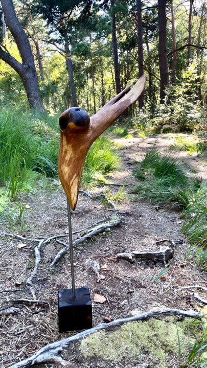 Skulptur mit dem Titel "Murmeltier / Marmot" von Clemens Voigt, Original-Kunstwerk, Holz