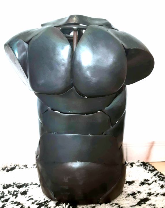 Sculpture intitulée "Torse en acier" par Clement Richard, Œuvre d'art originale, Métaux