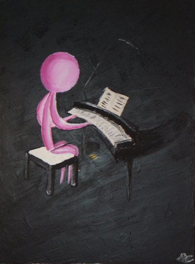 Peinture intitulée "pianiste" par Jonathan Clementz, Œuvre d'art originale