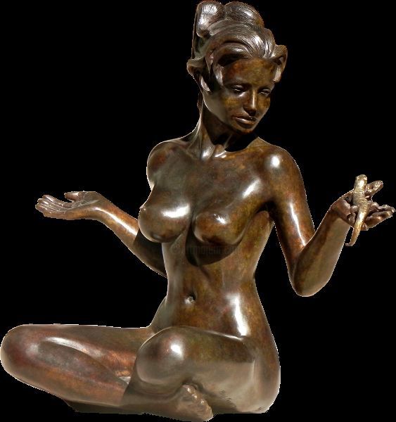 Sculptuur getiteld "miss twenty" door Clerc-Renaud, Origineel Kunstwerk, Metalen