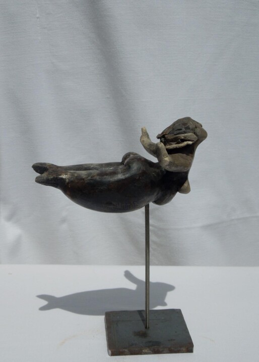 Sculpture intitulée "sirène 2" par Isabelle Clergue, Œuvre d'art originale, Terre cuite