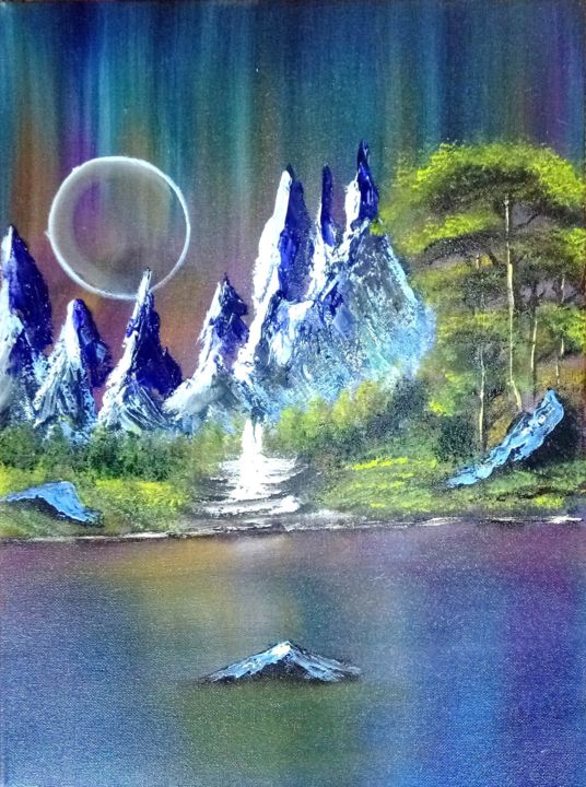 Peinture intitulée "au bord de la forêt…" par Nahalah, Œuvre d'art originale, Huile