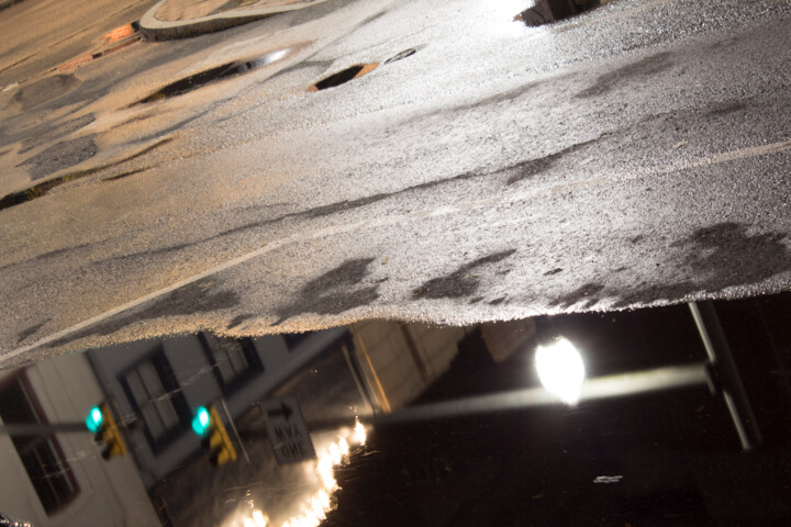 Photography titled "one-way-puddles.jpg" by Cliff Drops, Original Artwork
