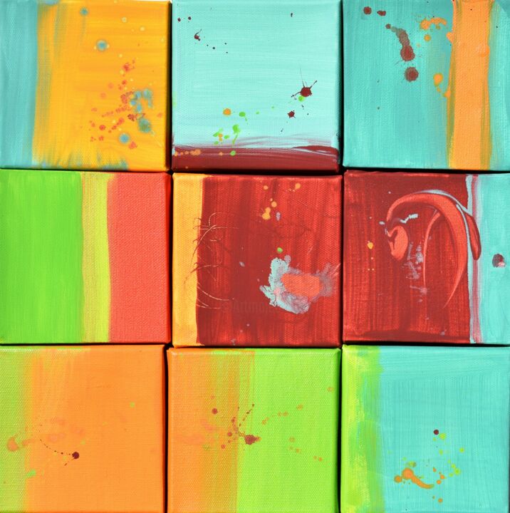 Картина под названием "Colors of Fancy" - Cynthia Ligeros, Подлинное произведение искусства, Акрил Установлен на Деревянная…
