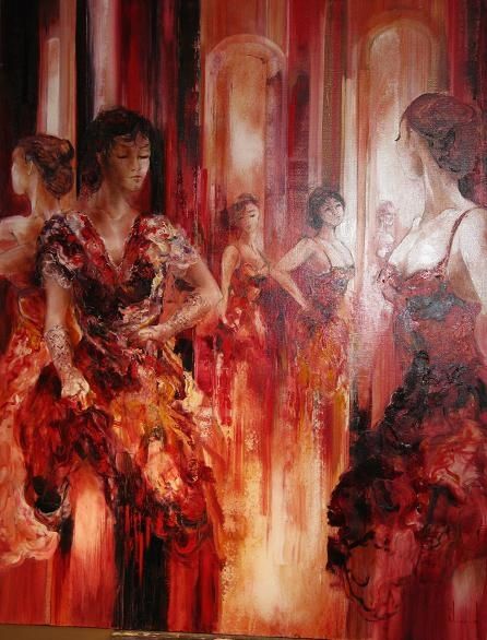 Peinture intitulée "Tenues de soirée" par Sanaclinard, Œuvre d'art originale,