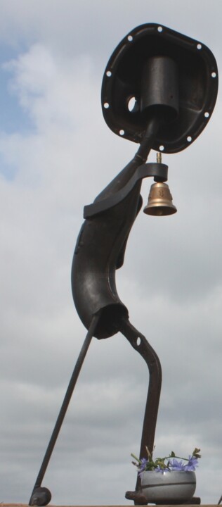 Sculpture titled "Bell" by Clive Manuel, Original Artwork, Metals