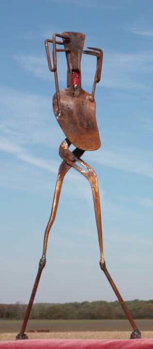 Sculpture titled "The scream" by Clive Manuel, Original Artwork, Metals