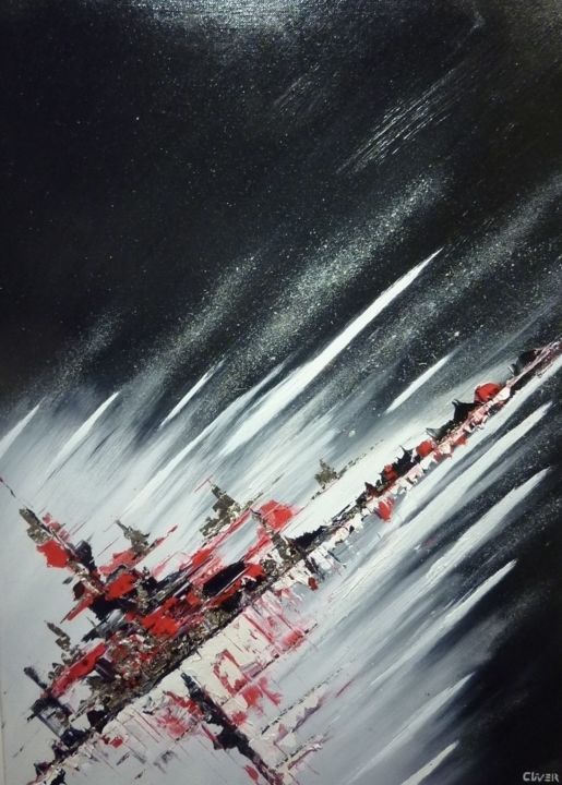 Painting titled "Visions Futuristes.…" by Cliver, Original Artwork, Oil