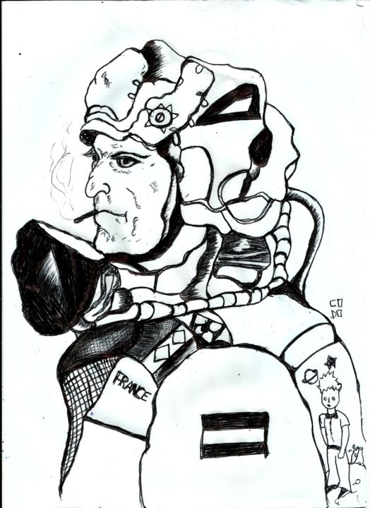 Desenho intitulada "Antoine de Saint-Ex…" por Codo Clodoaldo Turcato, Obras de arte originais, Tinta