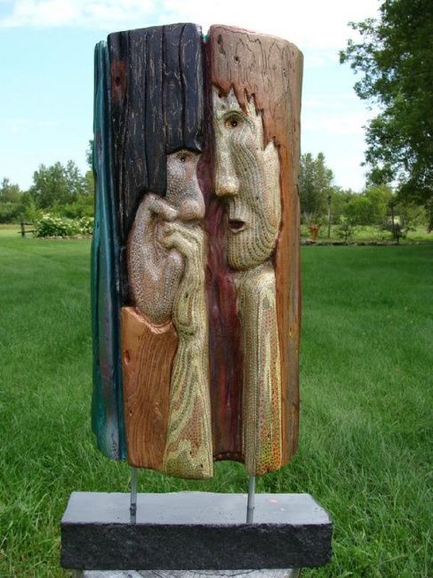 Sculpture intitulée "I LOVE YOU...ME TOO!" par Clodoul, Œuvre d'art originale,