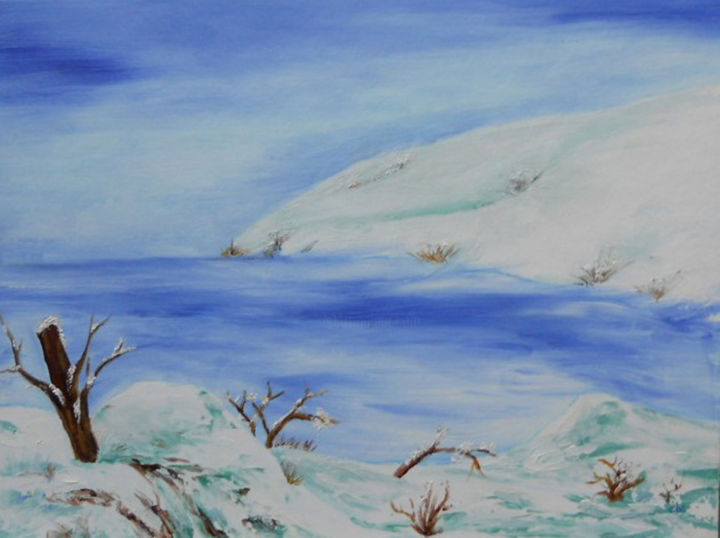 Painting titled "L'hiver" by Cloe St, Original Artwork, Oil