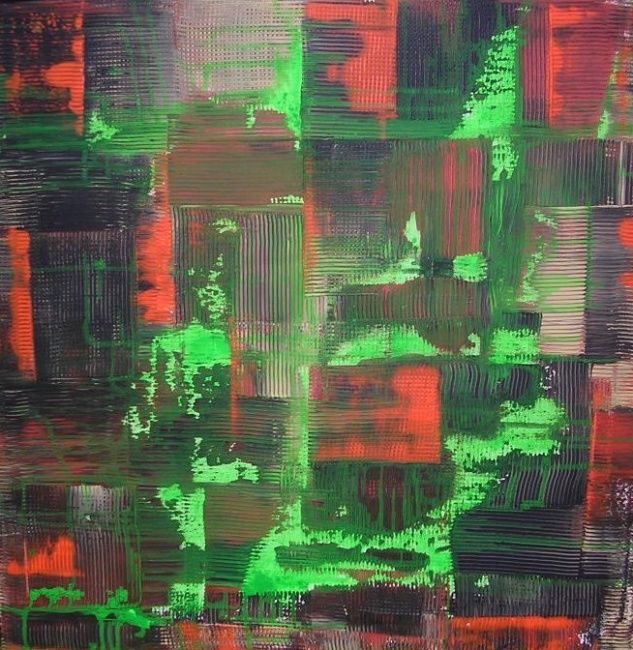 Painting titled "Visionary green" by Cloo Potloot, Original Artwork