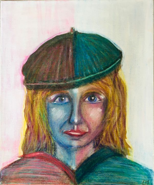 Peinture intitulée "Double face" par Linda Maman, Œuvre d'art originale, Huile