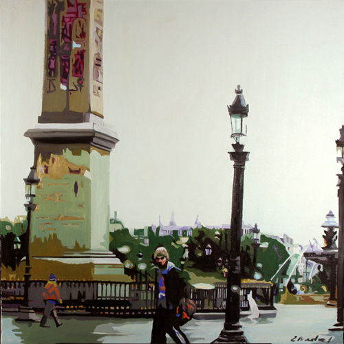 Peinture intitulée "obelisque-de-la-con…" par Clotilde Nadel, Œuvre d'art originale