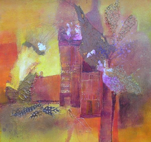 Peinture intitulée "hameau perdu" par Clotilde Majcherczak, Œuvre d'art originale,