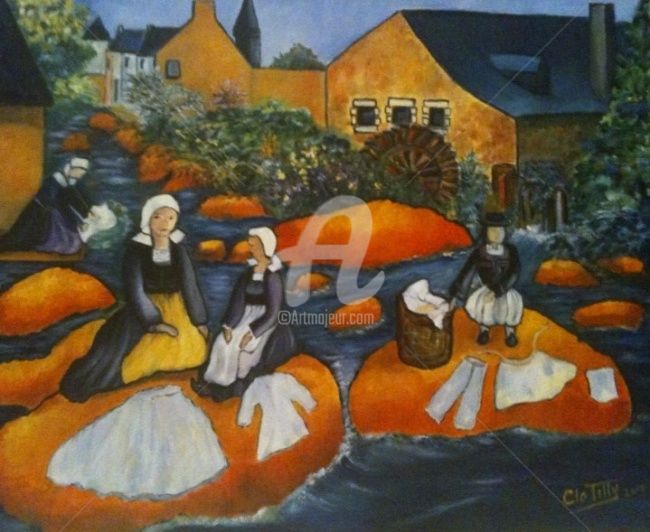Painting titled "Chaos de Pont-Aven" by Clo Tilly, Original Artwork, Oil
