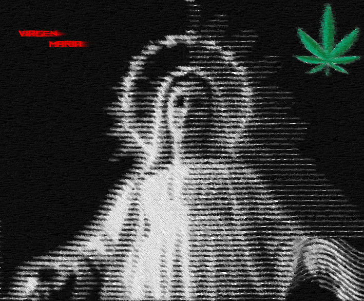 Grafika cyfrowa / sztuka generowana cyfrowo zatytułowany „Virgen maria” autorstwa Claudio, Oryginalna praca, Fotomontaż