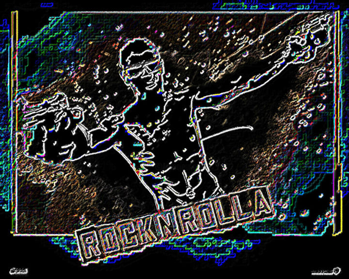 Arte digitale intitolato "Rock'nRolla" da Claudio, Opera d'arte originale, Lavoro digitale 2D