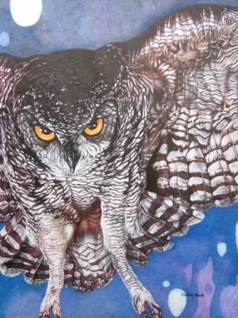 Dessin intitulée "Copy_of_Owl_in_flig…" par Clasina Roodt, Œuvre d'art originale, Autre