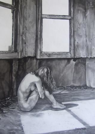 Dessin intitulée "Solitude" par Clasina Roodt, Œuvre d'art originale, Autre