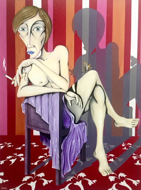 Pintura intitulada "O ser ara394c92c7-6…" por Clóvis Camargo, Obras de arte originais, Óleo