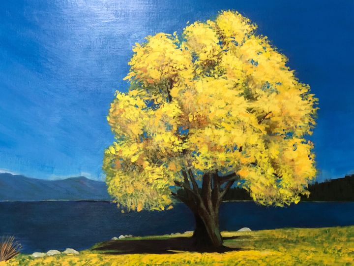 Painting titled "Tree’s one day" by Lei Chen, Original Artwork