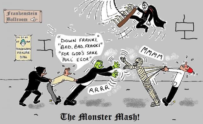 Painting titled "''Monster Mash''" by Clynton Knight, Original Art,