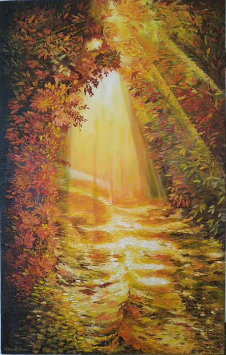 Painting titled "OTOÑO" by María Esperanza Ferreira Pinzón, Original Artwork, Oil