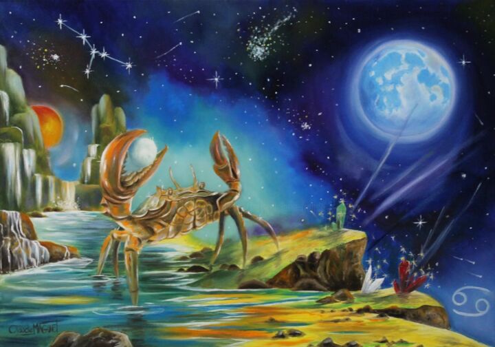 Painting titled "La constellation du…" by Claude Maguet, Original Artwork, Oil