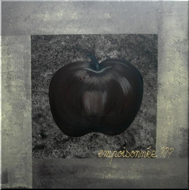 Peinture intitulée "La pomme de Blanche…" par Line M., Œuvre d'art originale