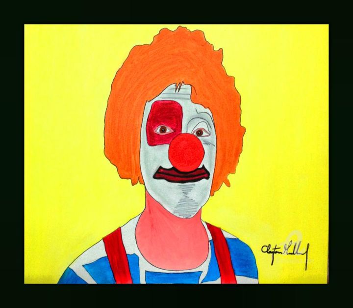 Painting titled "The Bubble Clown" by Clayton Micallef, Original Artwork