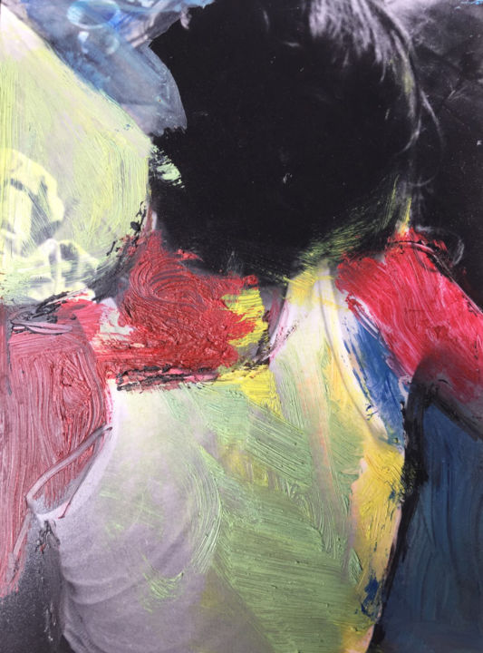 Peinture intitulée "portrait" par Céline Vaye, Œuvre d'art originale, Acrylique