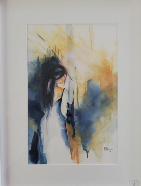 Peinture intitulée "Songe" par Chantal Pothier, Œuvre d'art originale, Aquarelle