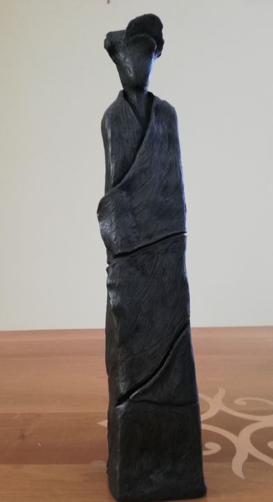 Sculpture titled "Homme" by Chantal Pothier, Original Artwork, Terra cotta