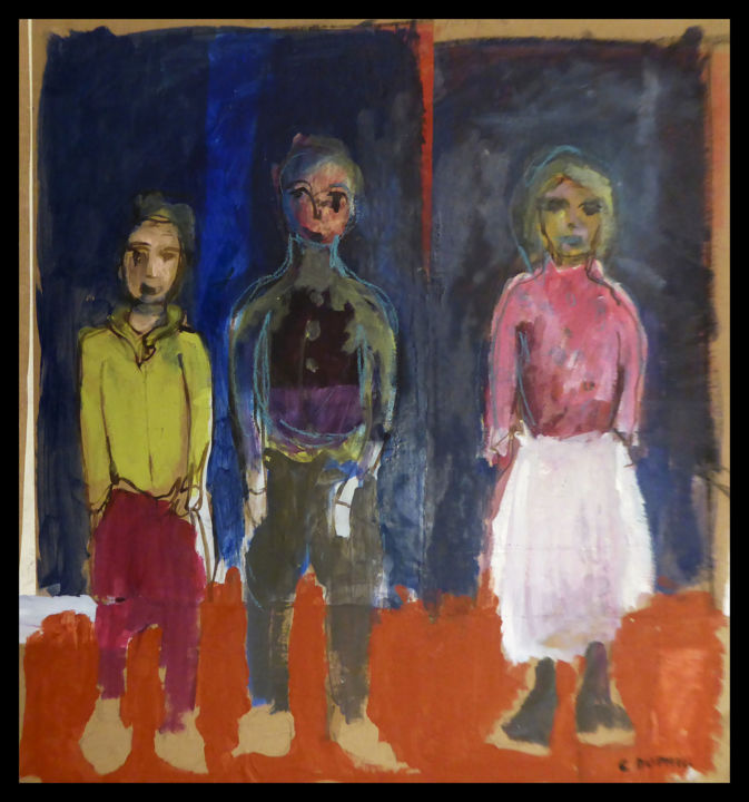 Pittura intitolato "Personnages n° 2" da Constance Duphil, Opera d'arte originale, Acrilico