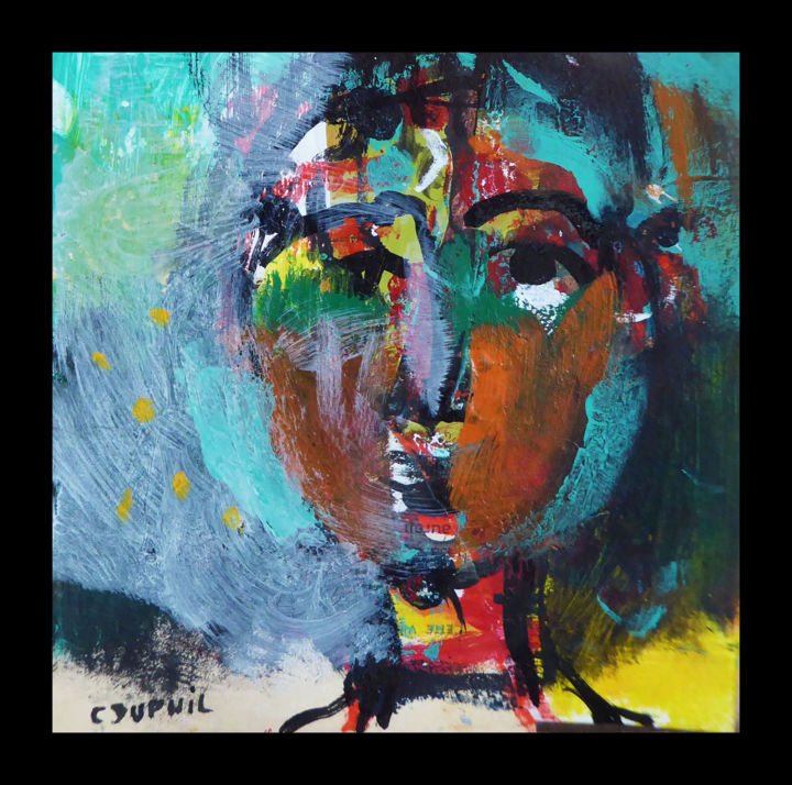 Painting titled "Portrait n° 11" by Constance Duphil, Original Artwork, Acrylic