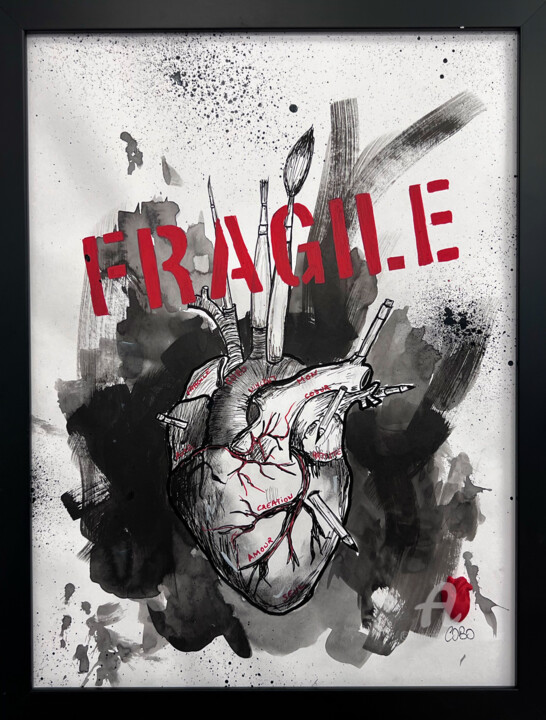 Dessin intitulée "Mon métier fragile" par Cobo, Œuvre d'art originale, Crayon